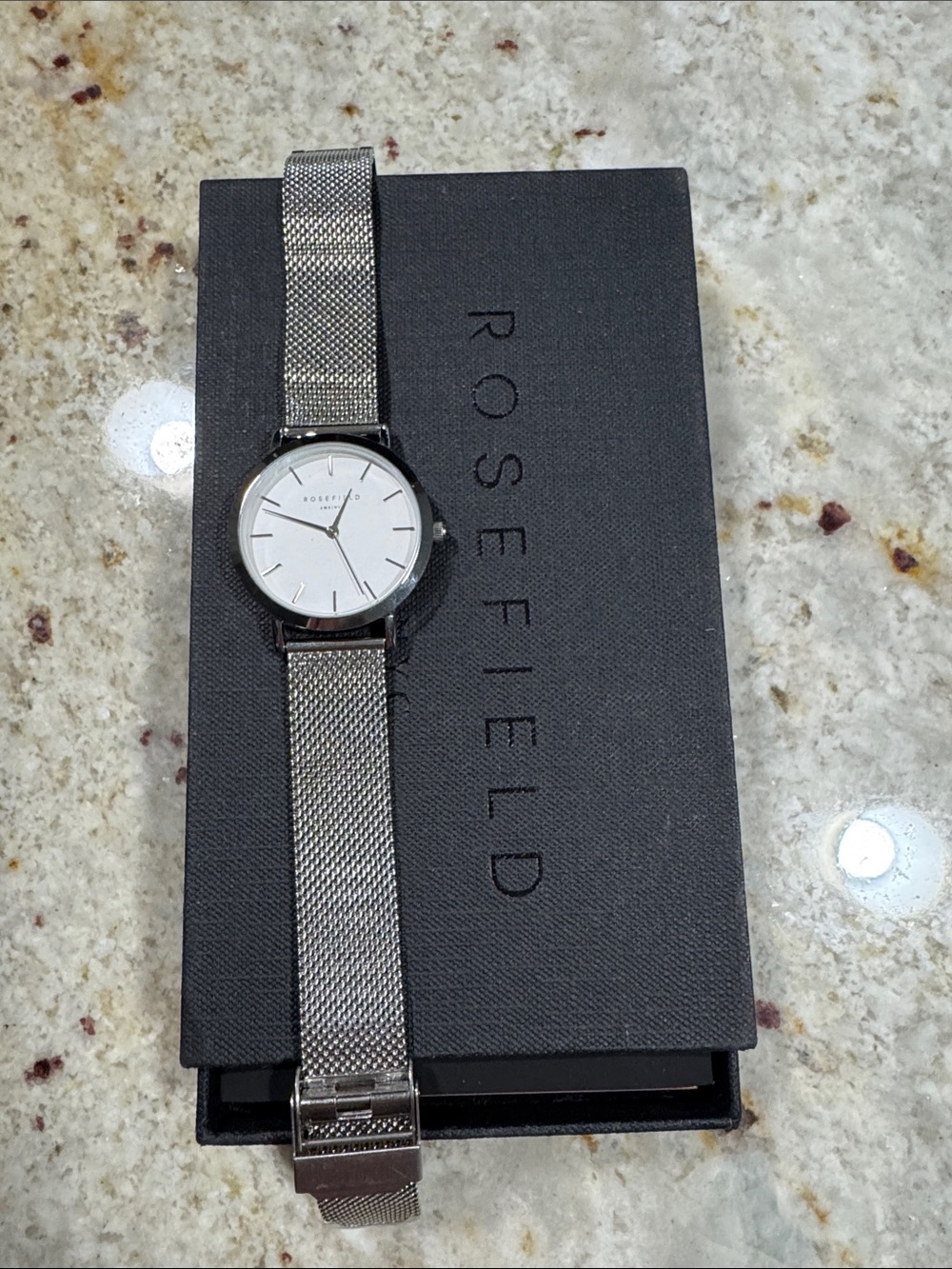 Rosefield NYC Silver Mesh Strap Women’s Watch